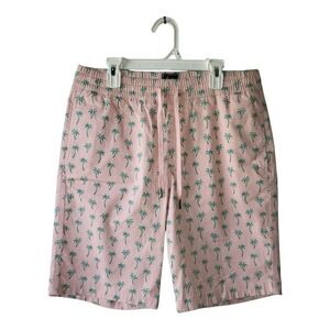 💕Bixby Nomad Mens Cottom Blend‎ Pink Shorts With Palm Tree Size 30 New